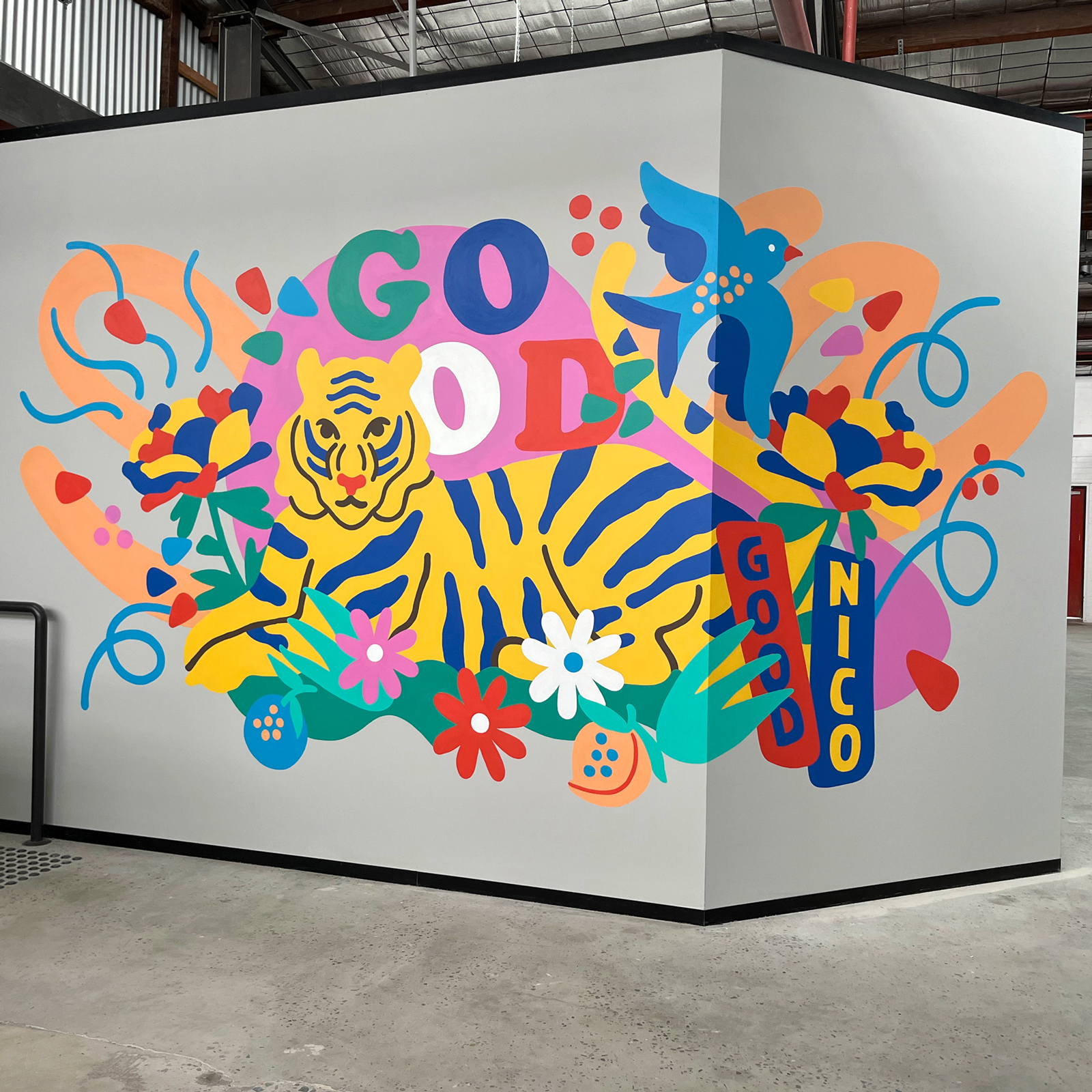 Sydney mural by mural artist Nico Nicoson