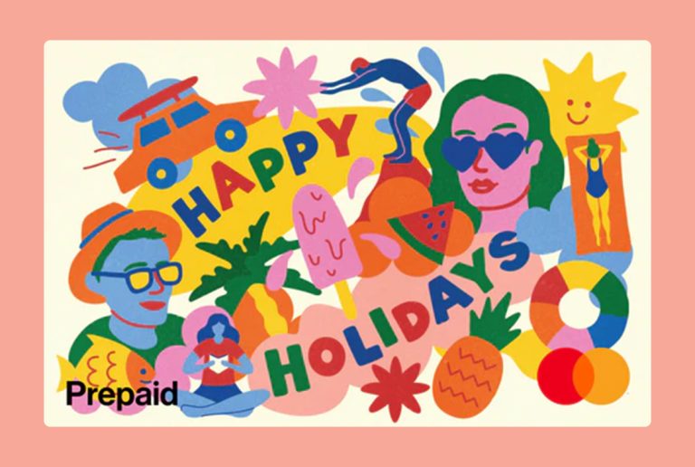 Happy holidays illustration by Sydney based illustrator and artist Nico Nicoson