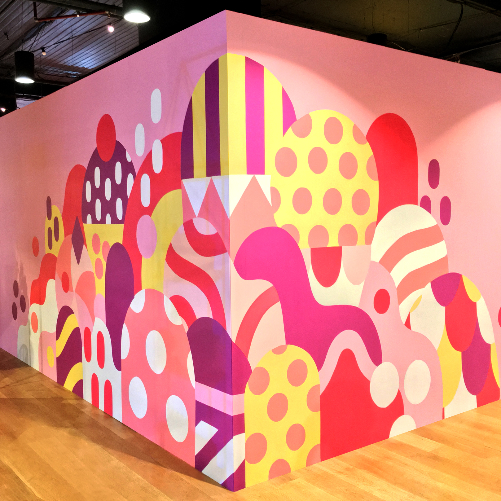 mural in Sydney painted by Nico Nicoson in Pitt street mall