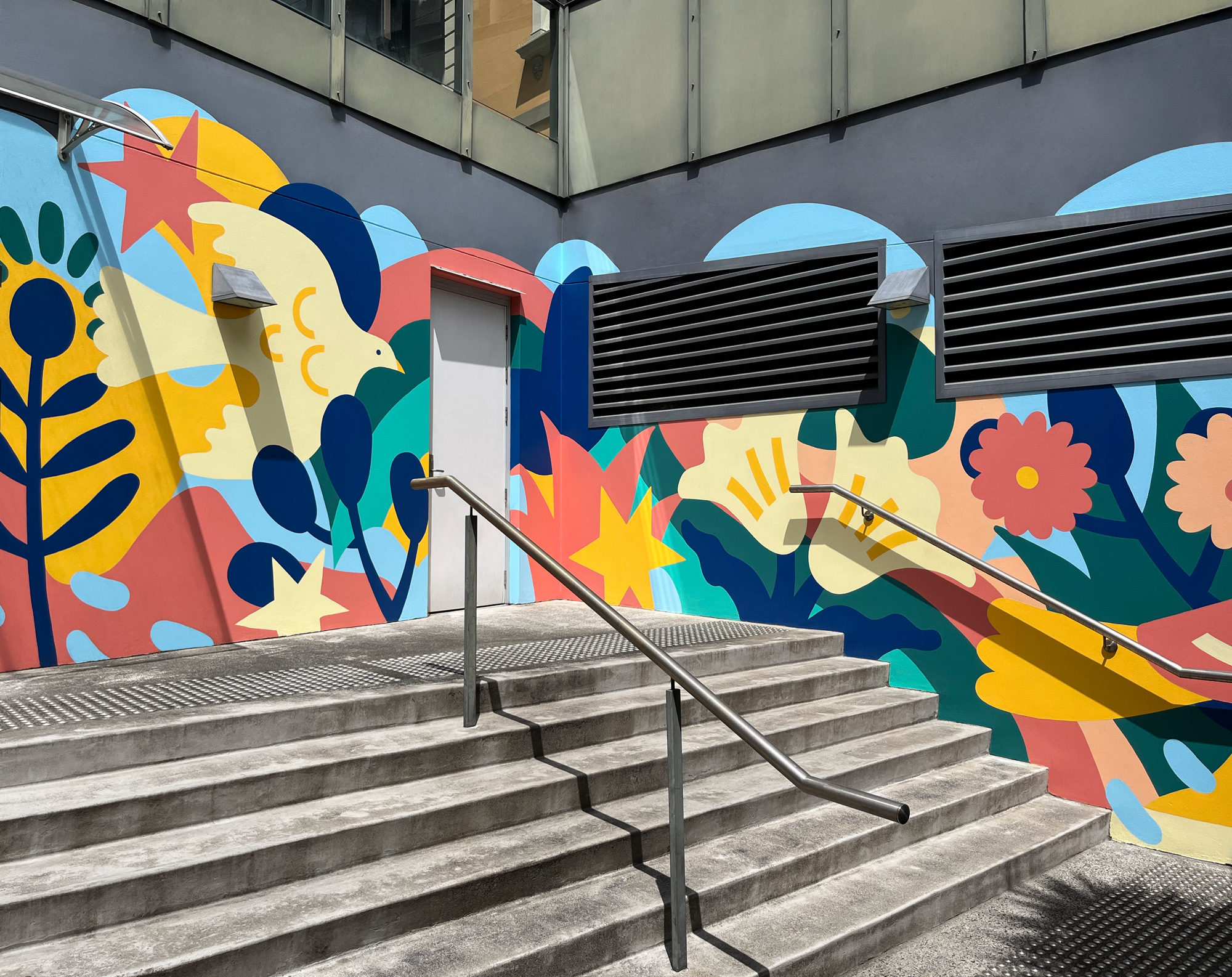 Outdoor Mural painted at St Vincents Hospital in Sydney