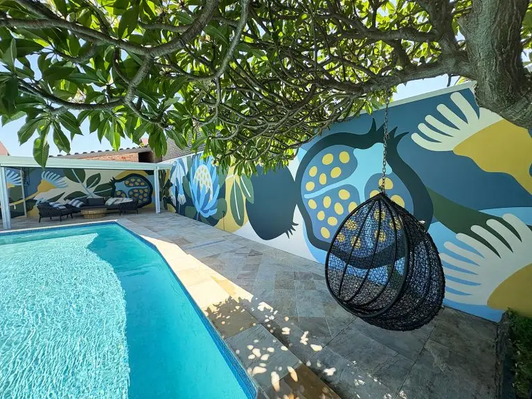 Pool area mural painted in Sydney.
