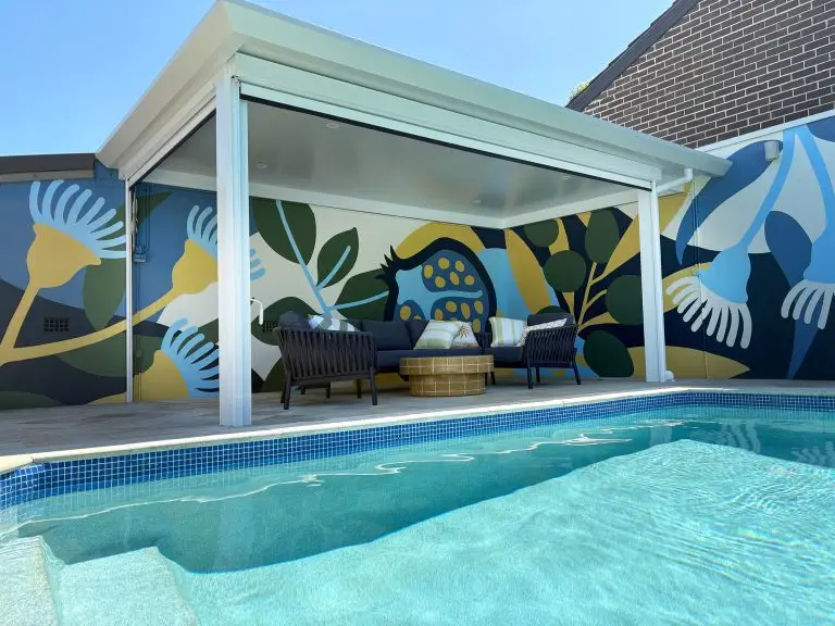 pool area mural painted in sydney